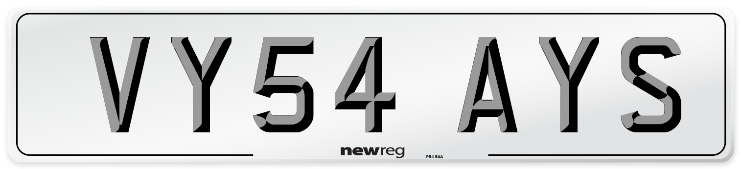 VY54 AYS Number Plate from New Reg